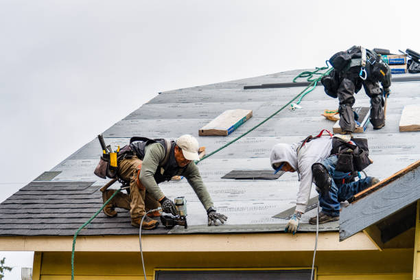Professional Gutter Installation technician working in Cotuit, MA